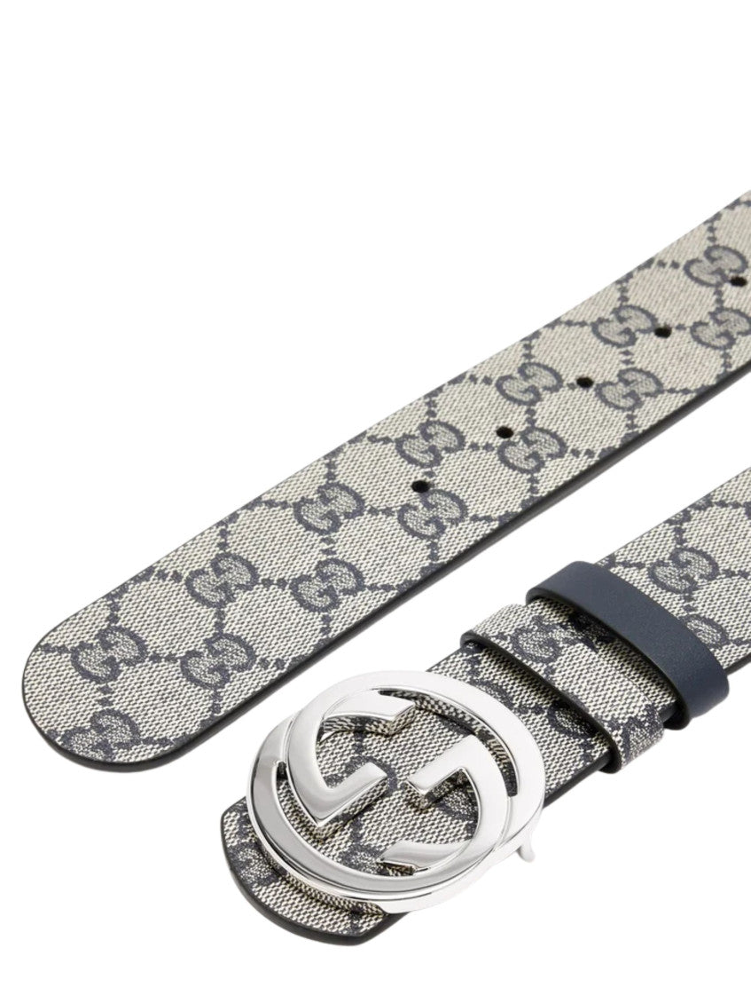 Navy Blue GG Logo Buckle Belt 3