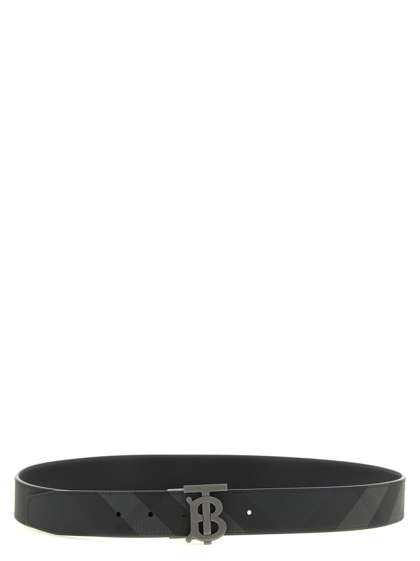Black Grey Check Reversible Buckle Belt 1