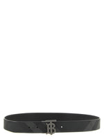 Black Grey Check Reversible Buckle Belt 1