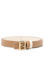 Light Brown Logo Buckle Belt 1