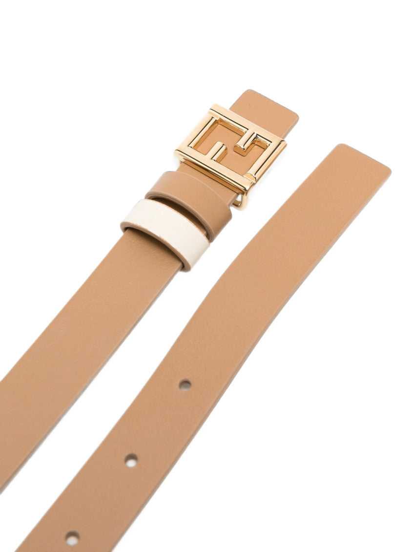 Light Brown Logo Buckle Belt 2