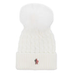 White Grenoble Knitted Beanie Cap 1