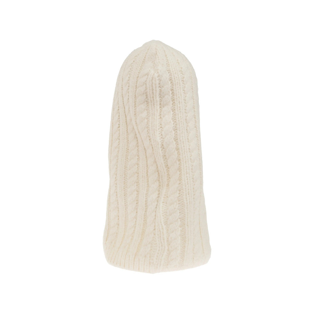 White Knitted Winter Cap 2