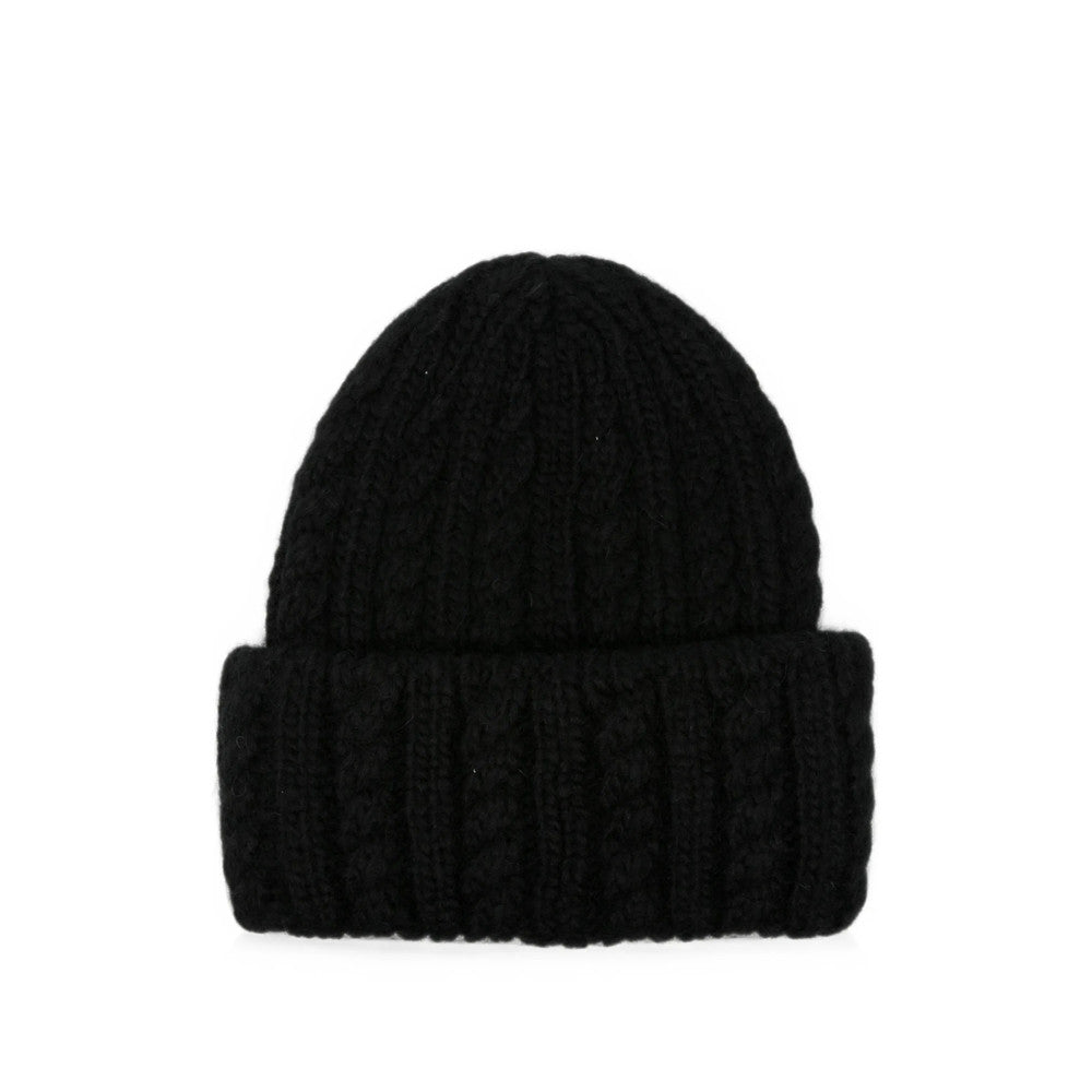 Black Knitted Beanie Cap 2