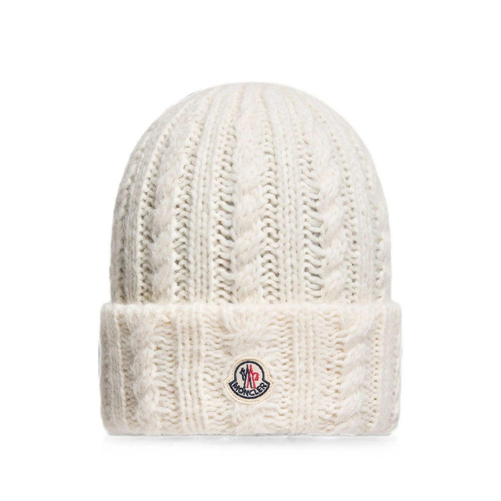 White Knitted Beanie Cap 1