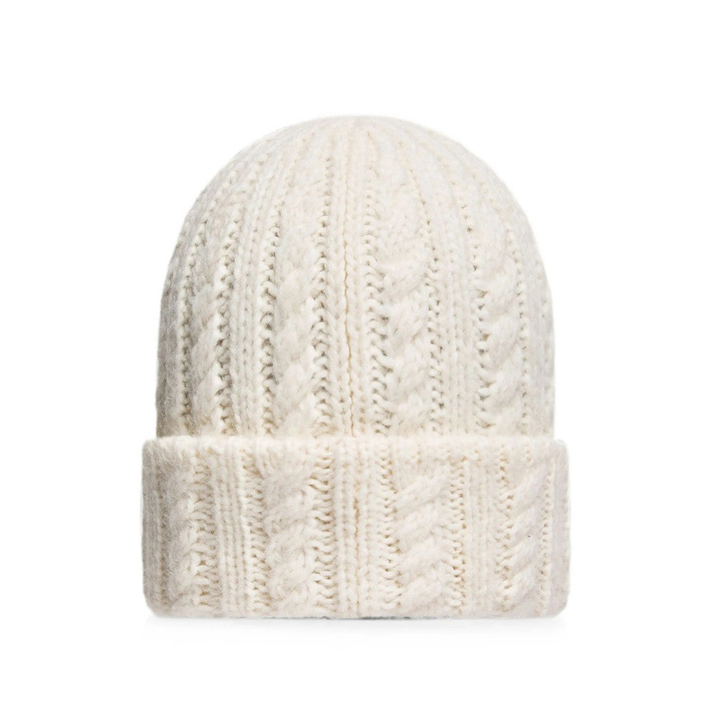 White Knitted Beanie Cap 3