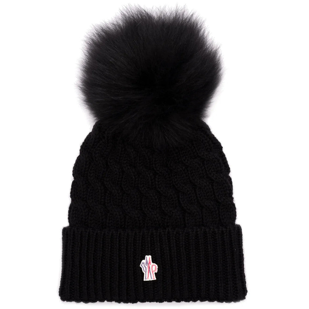 Black Knitted Beanie Cap 1