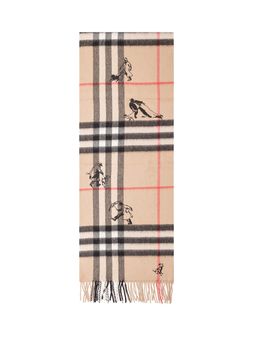 Beige Equestrian Knight Check Scarf 1