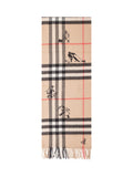 Beige Equestrian Knight Check Scarf 1