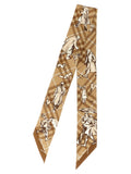 Beige Check Mates Printed Bandana Scarf 1