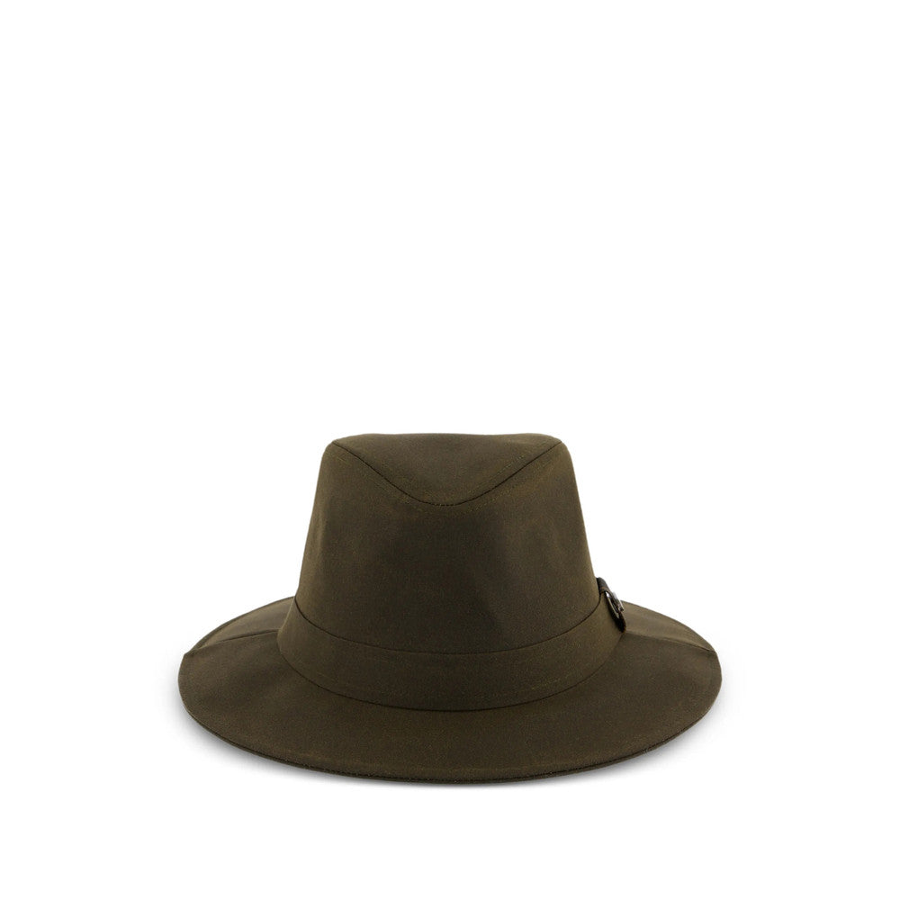 Olive Green Solid Fedora Hat 1