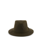 Olive Green Solid Fedora Hat 1