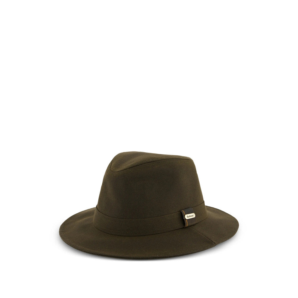Olive Green Solid Fedora Hat 2