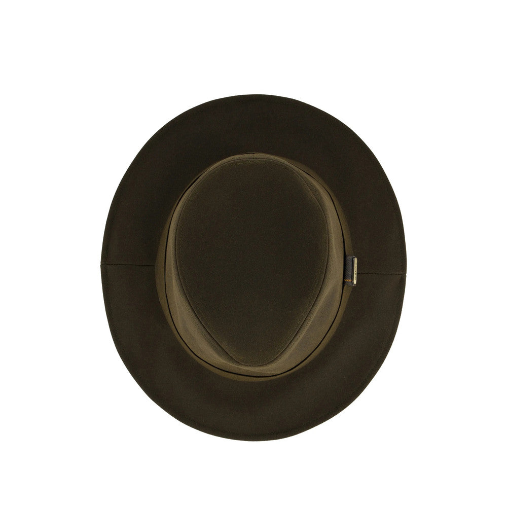 Olive Green Solid Fedora Hat 3