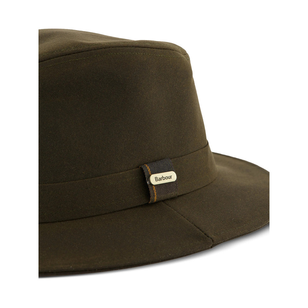 Olive Green Solid Fedora Hat 4