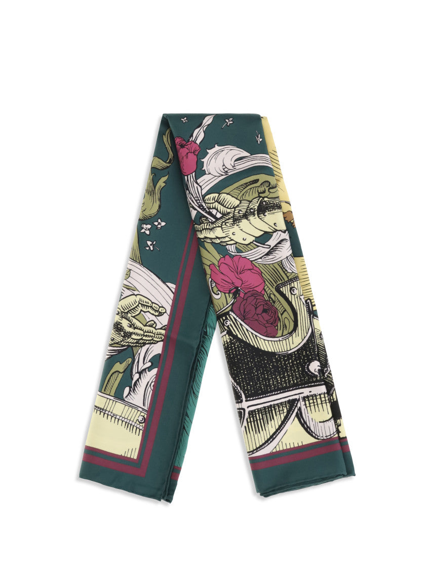 Green Printed Scarf 2