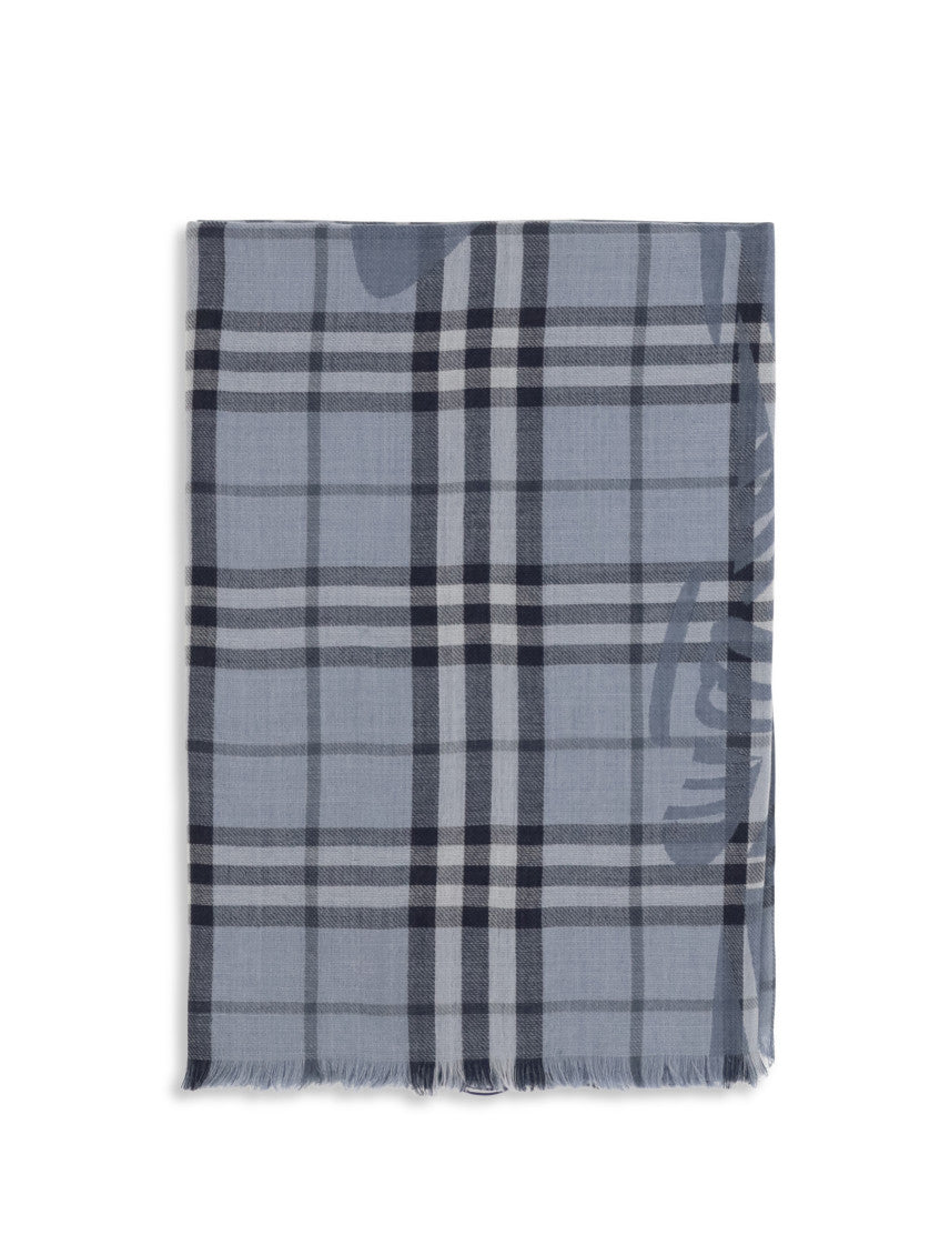 Light Blue Knight Check Scarf 1