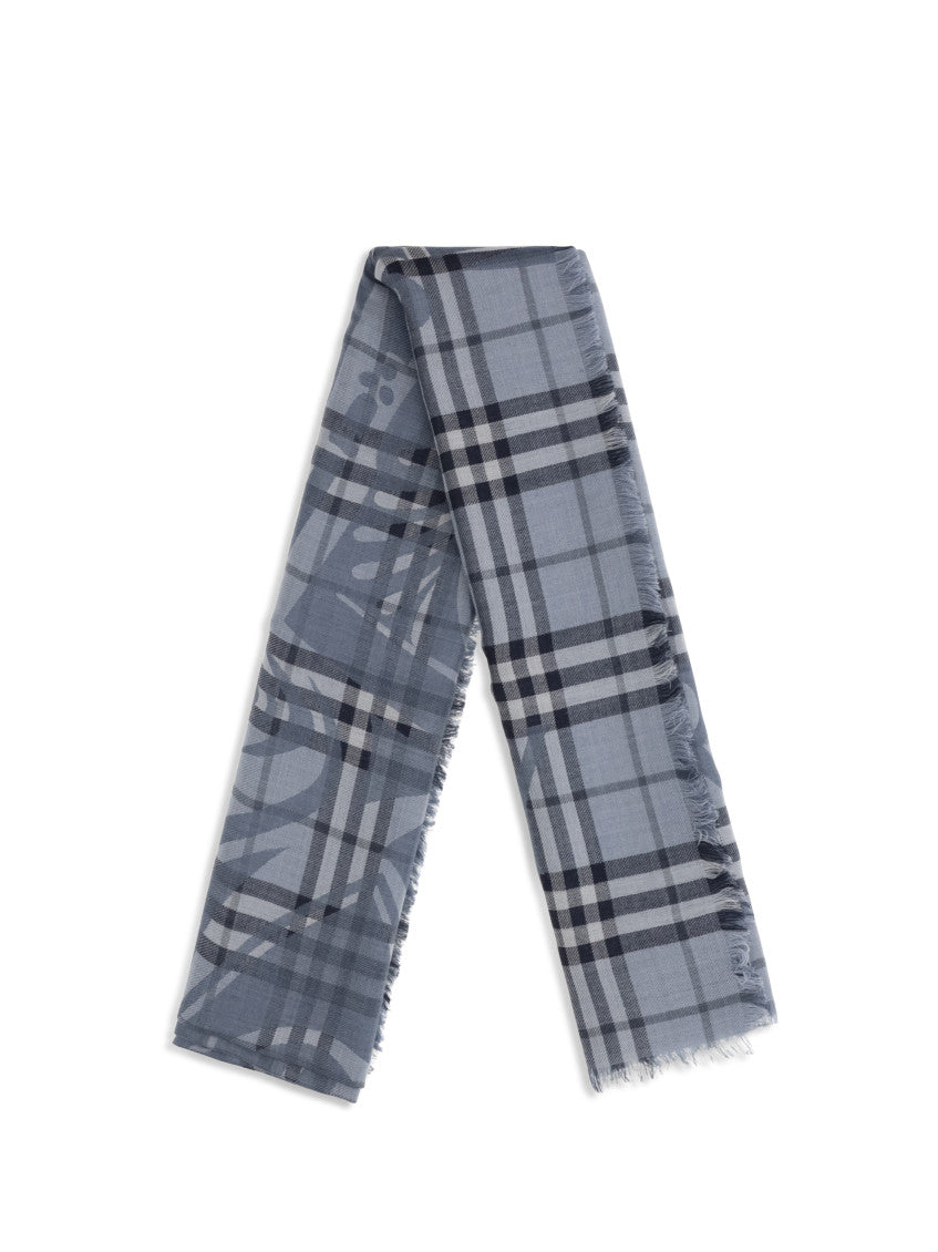 Light Blue Knight Check Scarf 2