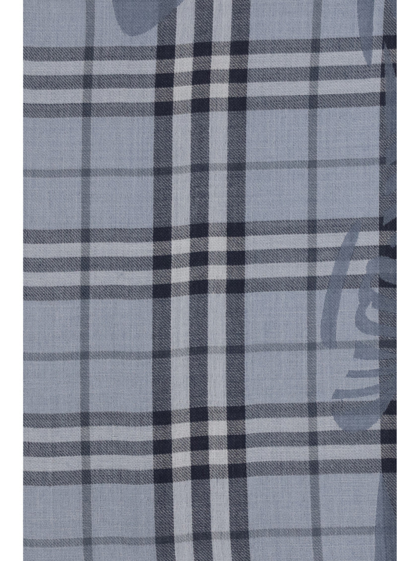Light Blue Knight Check Scarf 3
