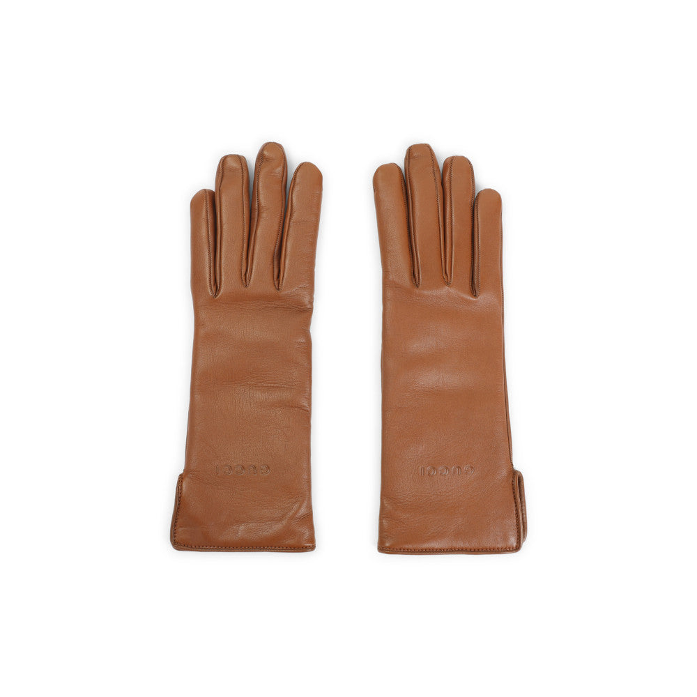 Brown Logo Gloves 1