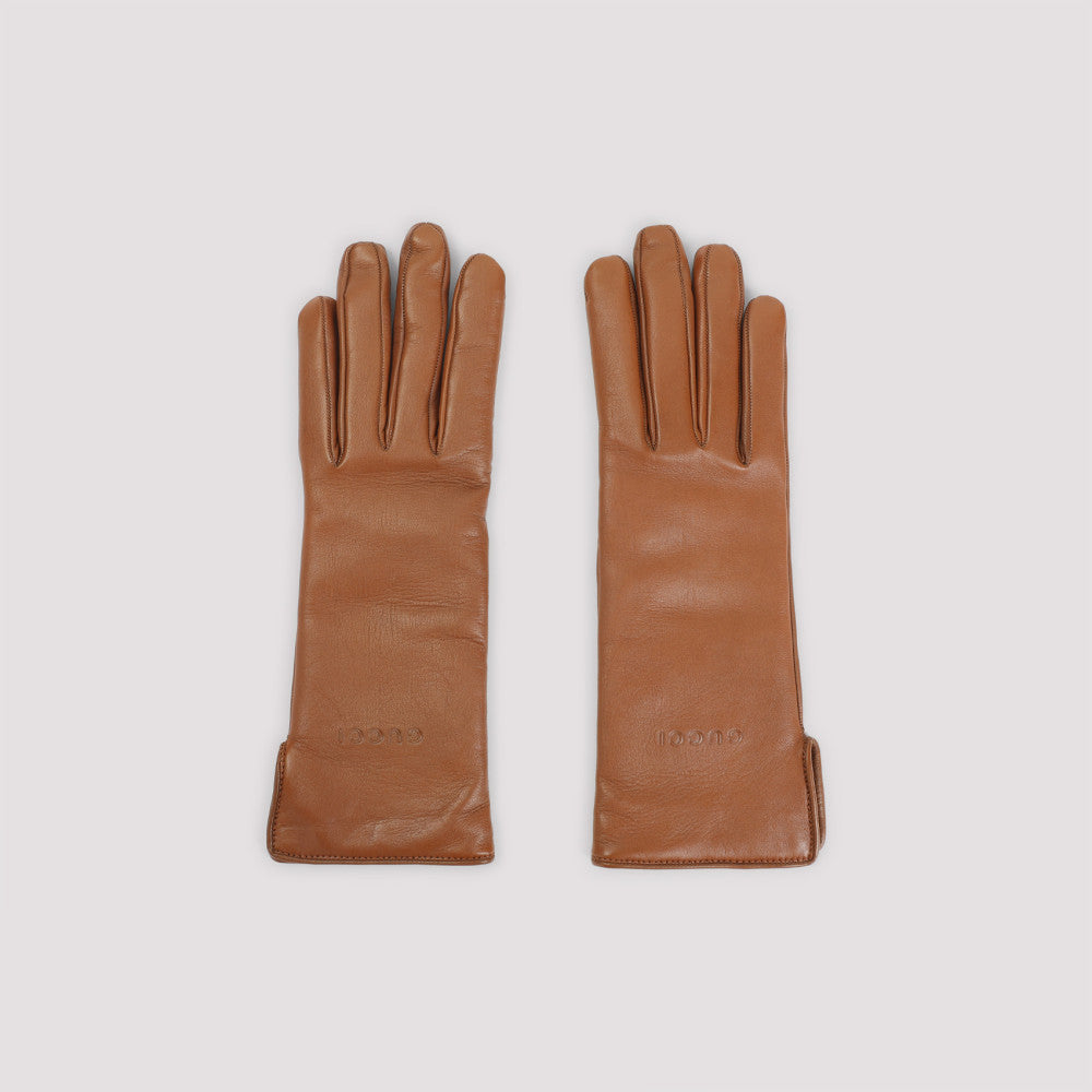 Brown Logo Gloves 2