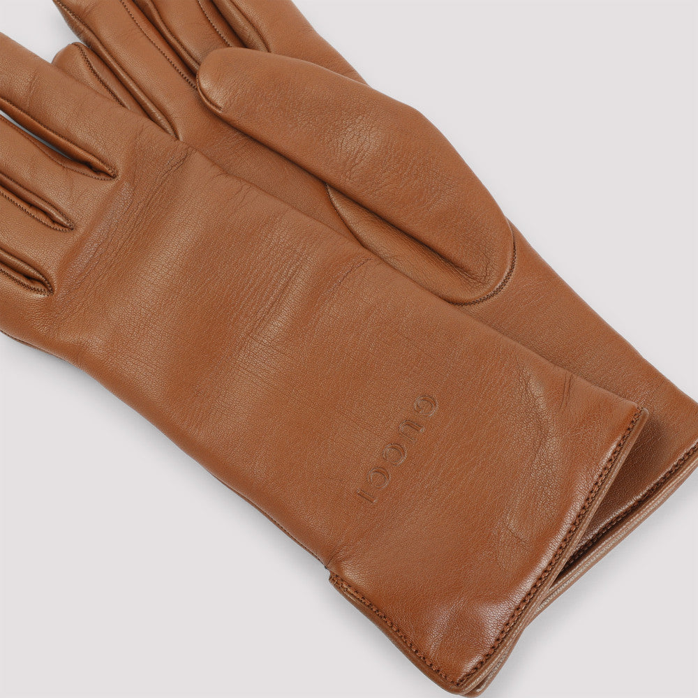 Brown Logo Gloves 5