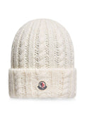 Off White Knitted Beanie Cap 1