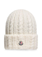 Off White Knitted Beanie Cap 1