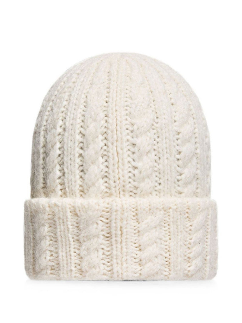 Off White Knitted Beanie Cap 2