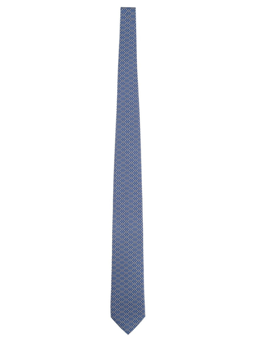 Blue Logo Printed Tie 1