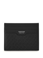Black Logo Textured Wallet 1
