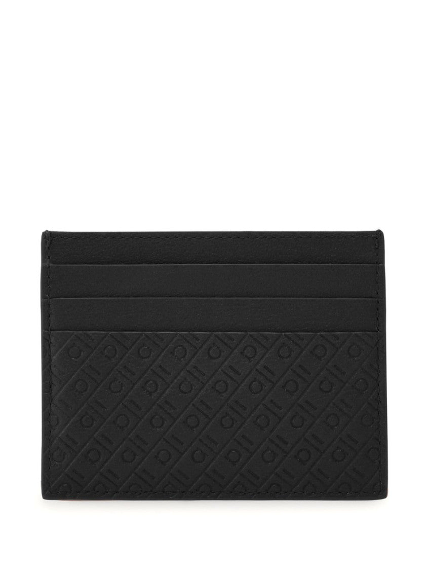 Black Logo Textured Wallet 2