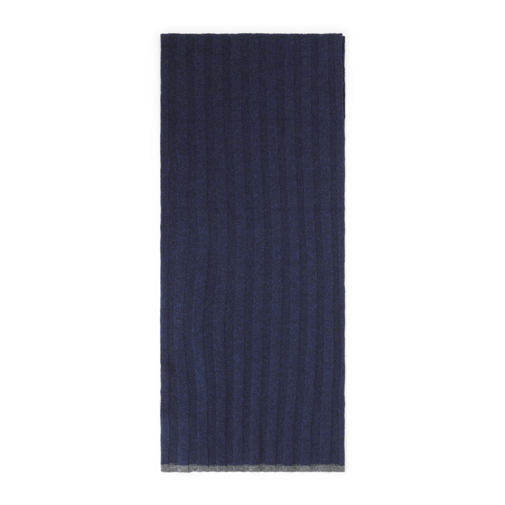 Navy Blue Ribbed Scarf 1