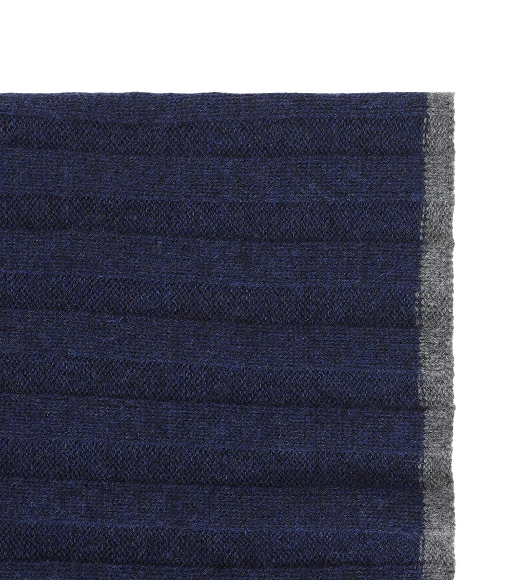 Navy Blue Ribbed Scarf 2