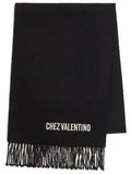Black VLogo Textured Scarf 1