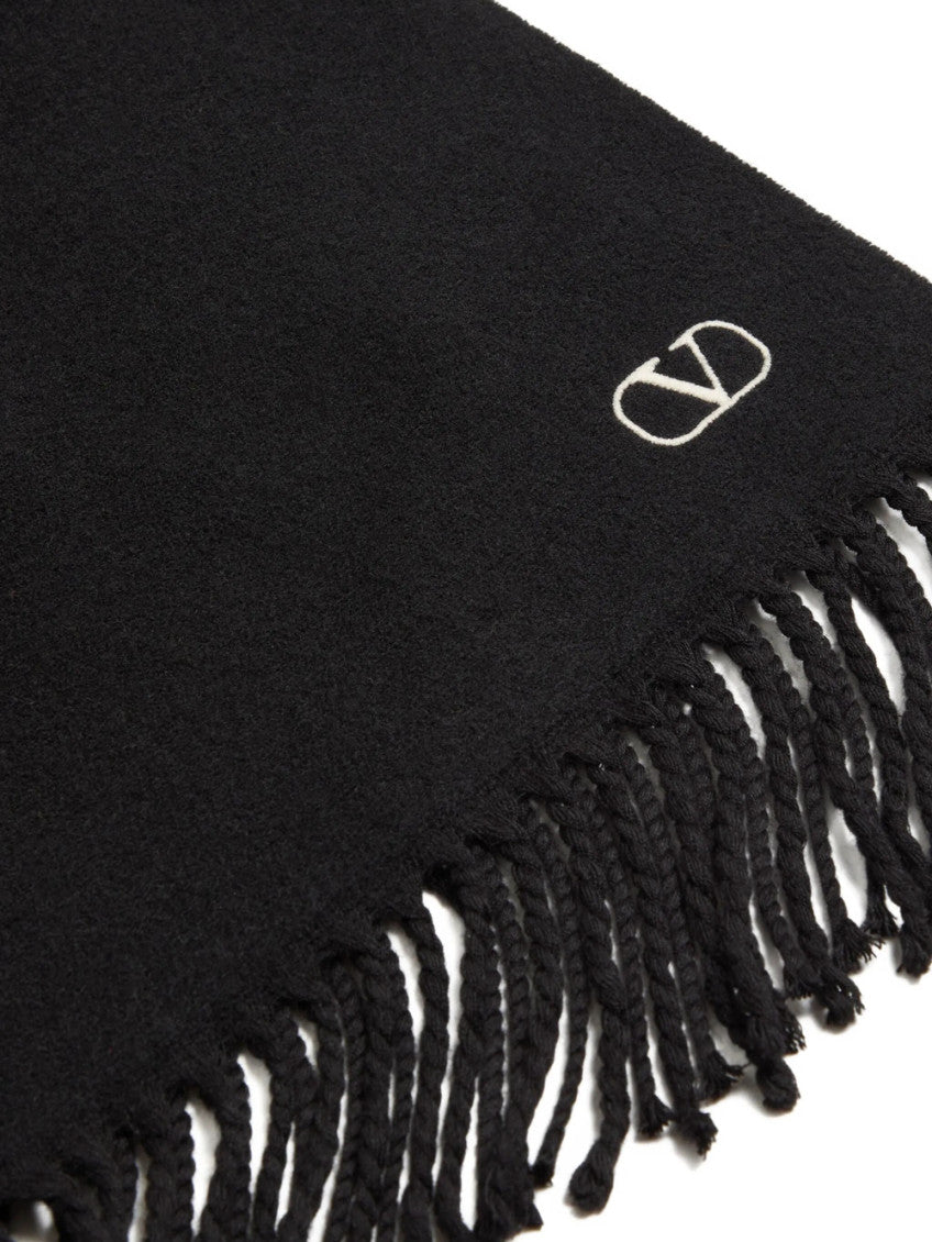 Black VLogo Textured Scarf 3