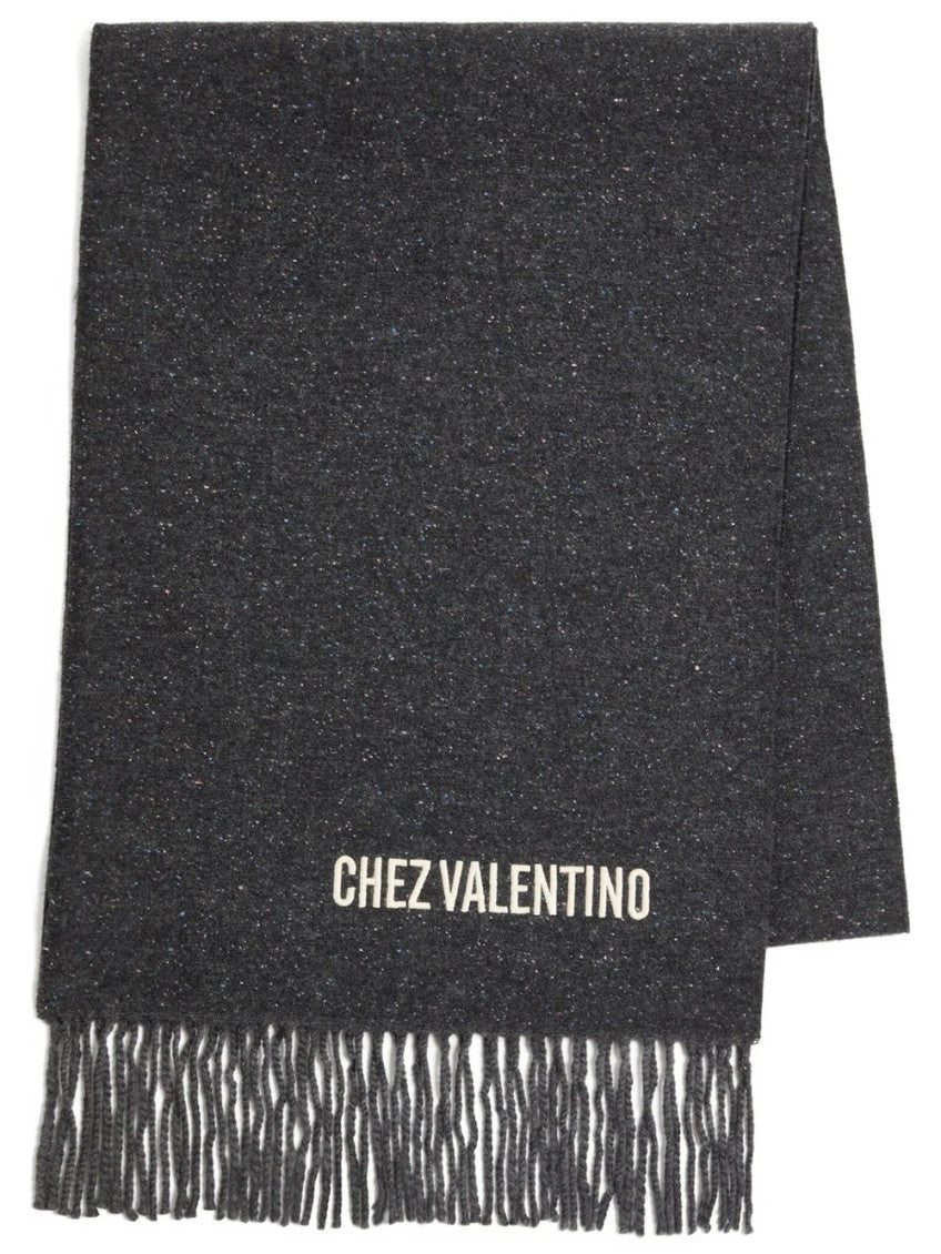 Grey VLogo Textured Scarf 1