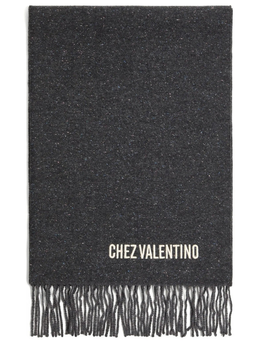Grey VLogo Textured Scarf 3