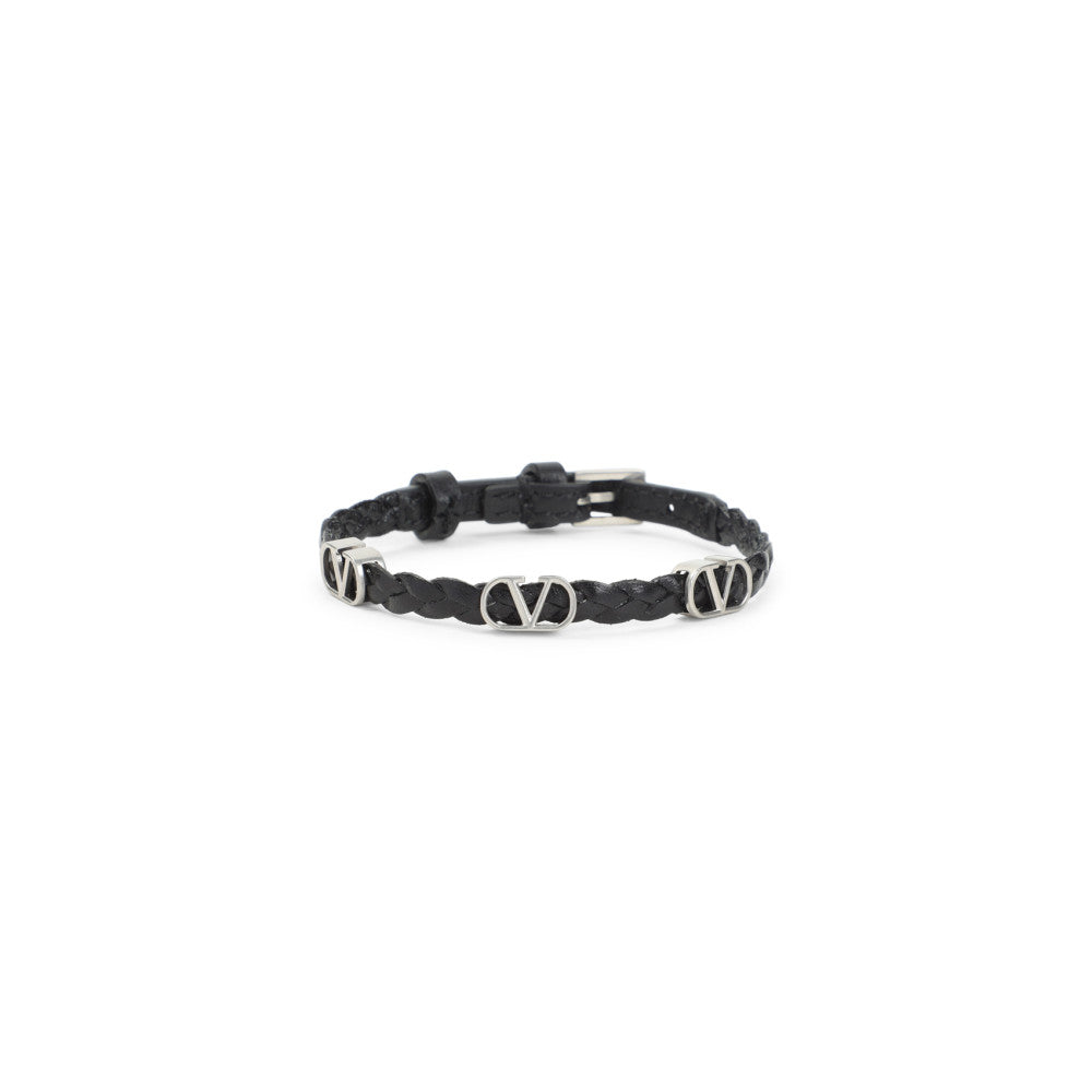 Black Signature Leather Bracelet 1