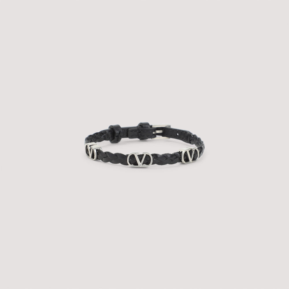 Black Signature Leather Bracelet 3