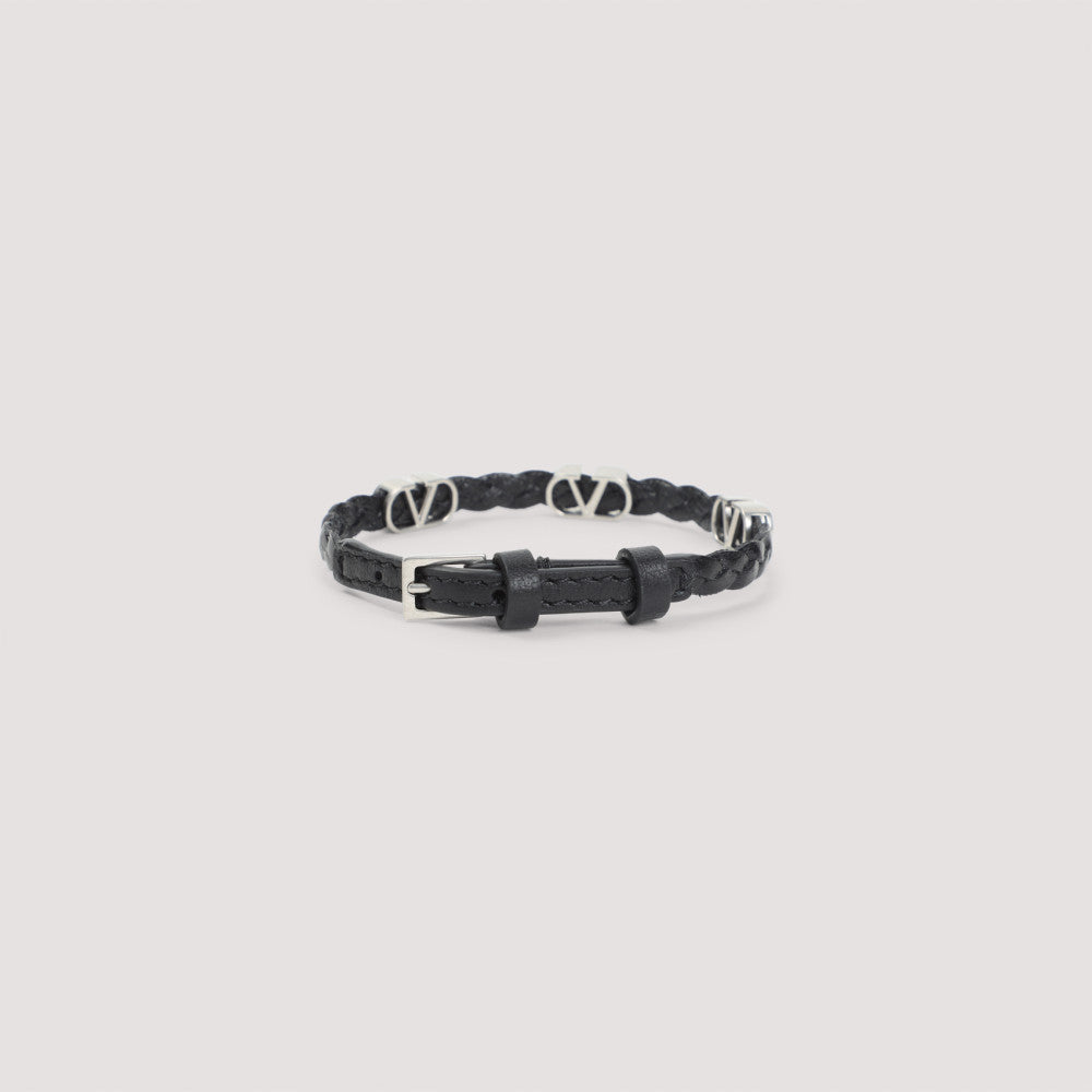 Black Signature Leather Bracelet 4