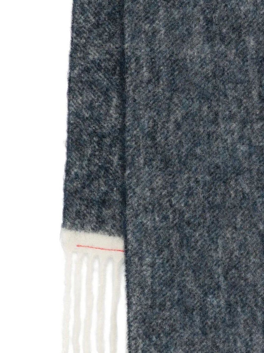Navy Blue Textured Logo Scarf 3