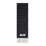 Dark Blue Logo Striped Scarf 1