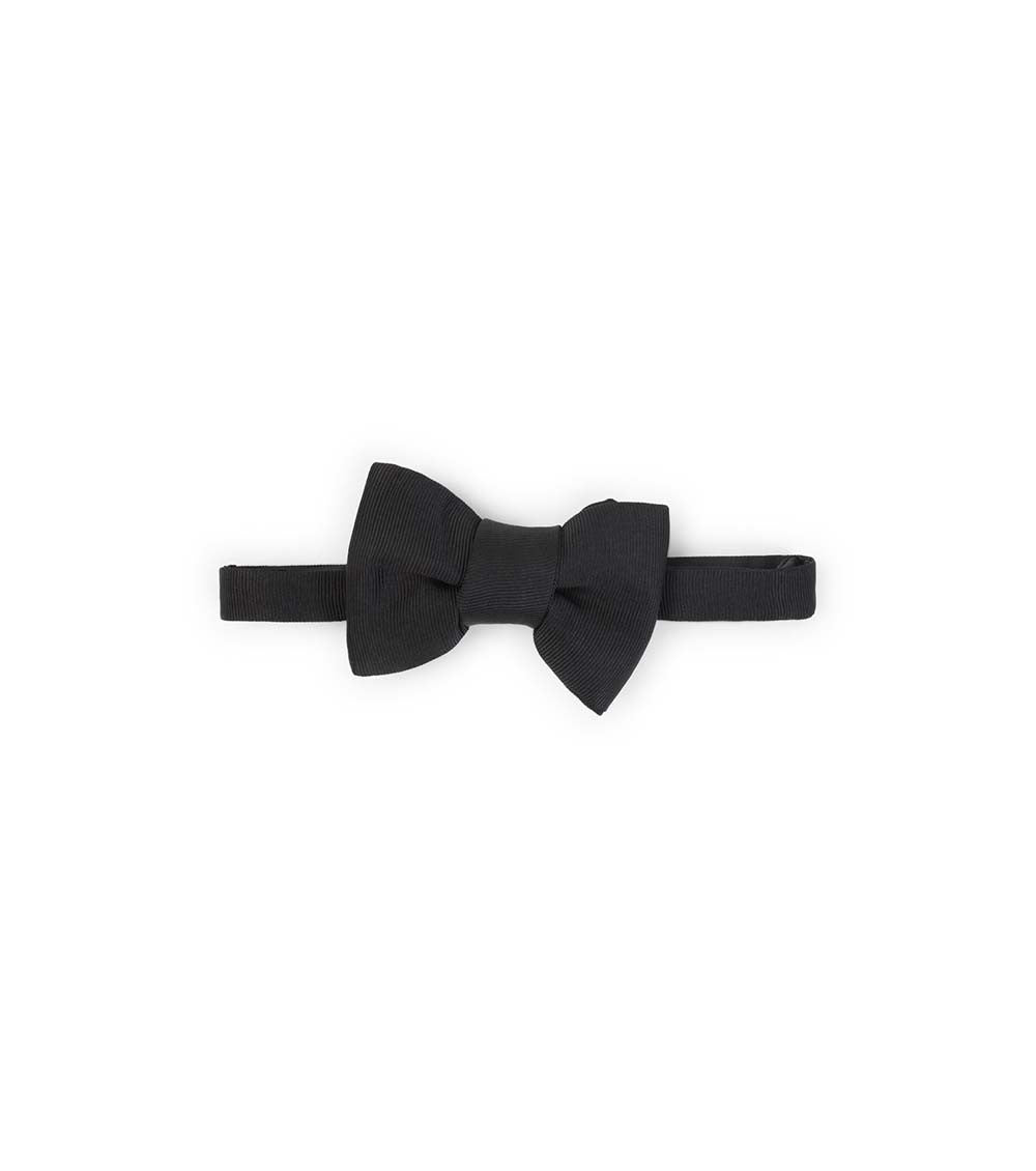 Black Grosgrain Solid Bow Tie 1