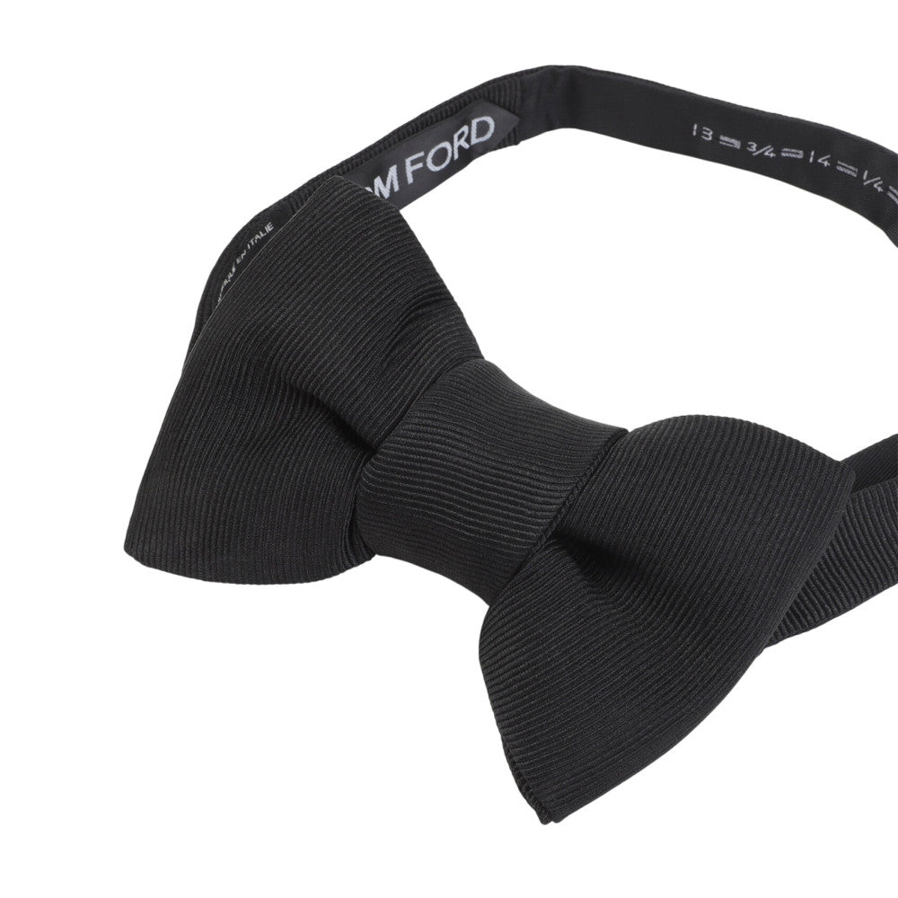 Black Grosgrain Solid Bow Tie 2