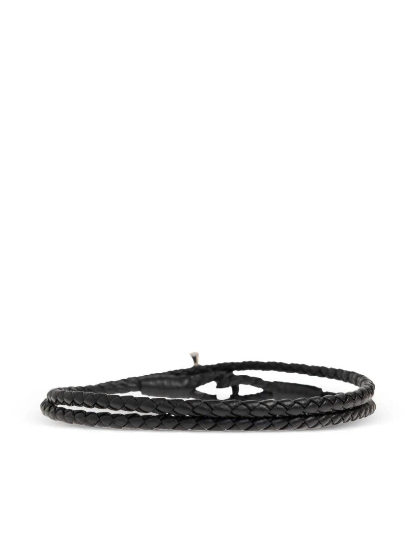 Black Braided Leather T Bracelet 4