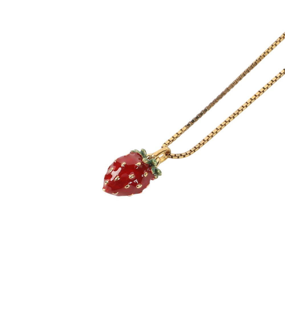 Golden Strawberry Pendant Necklace 3