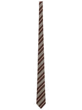 Brown Ivory Striped Tie 1