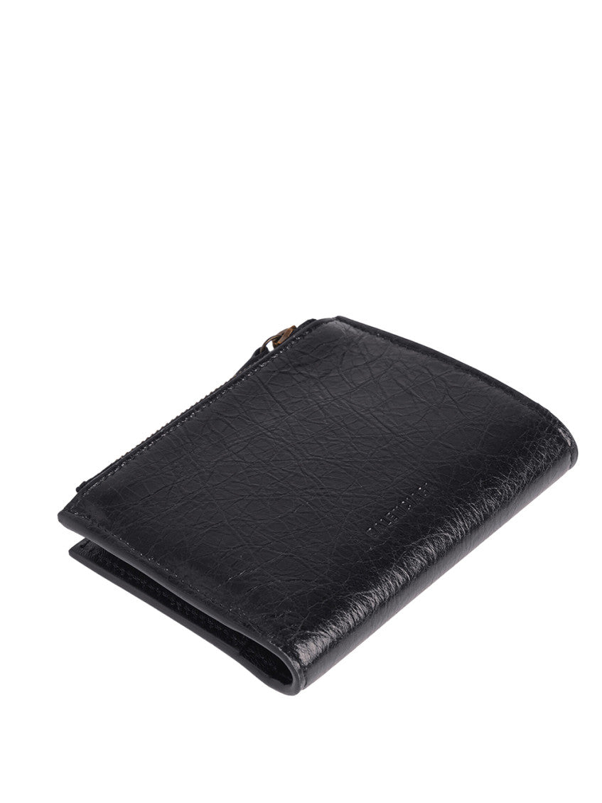 Black Textured Zip Wallet 2
