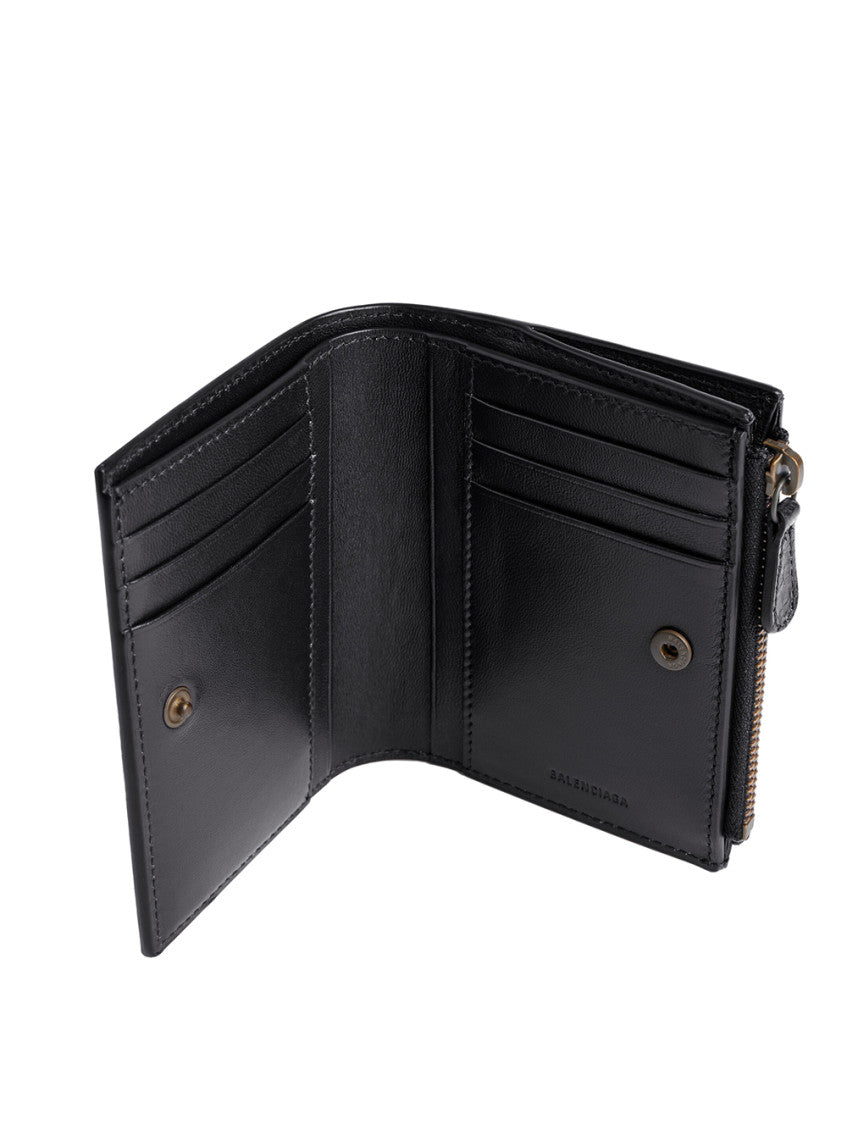 Black Textured Zip Wallet 3